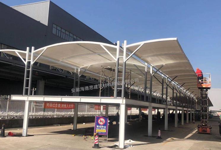 雙層膜結(jié)構(gòu)車棚——雅迪電動車無錫工廠項目 雙層膜結(jié)構(gòu)車棚——雅迪電動車無錫工廠項目